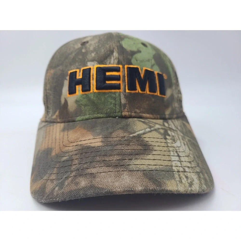 Vintage Dodge Ram Hemi Camo Drew Pearson Marketing Adjustable Hat‎ Cap Men Brown